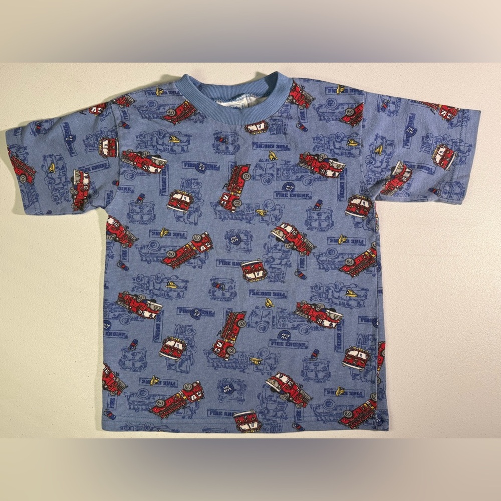 Garanimals Blue Tee with Fire Truck Design Child 5T